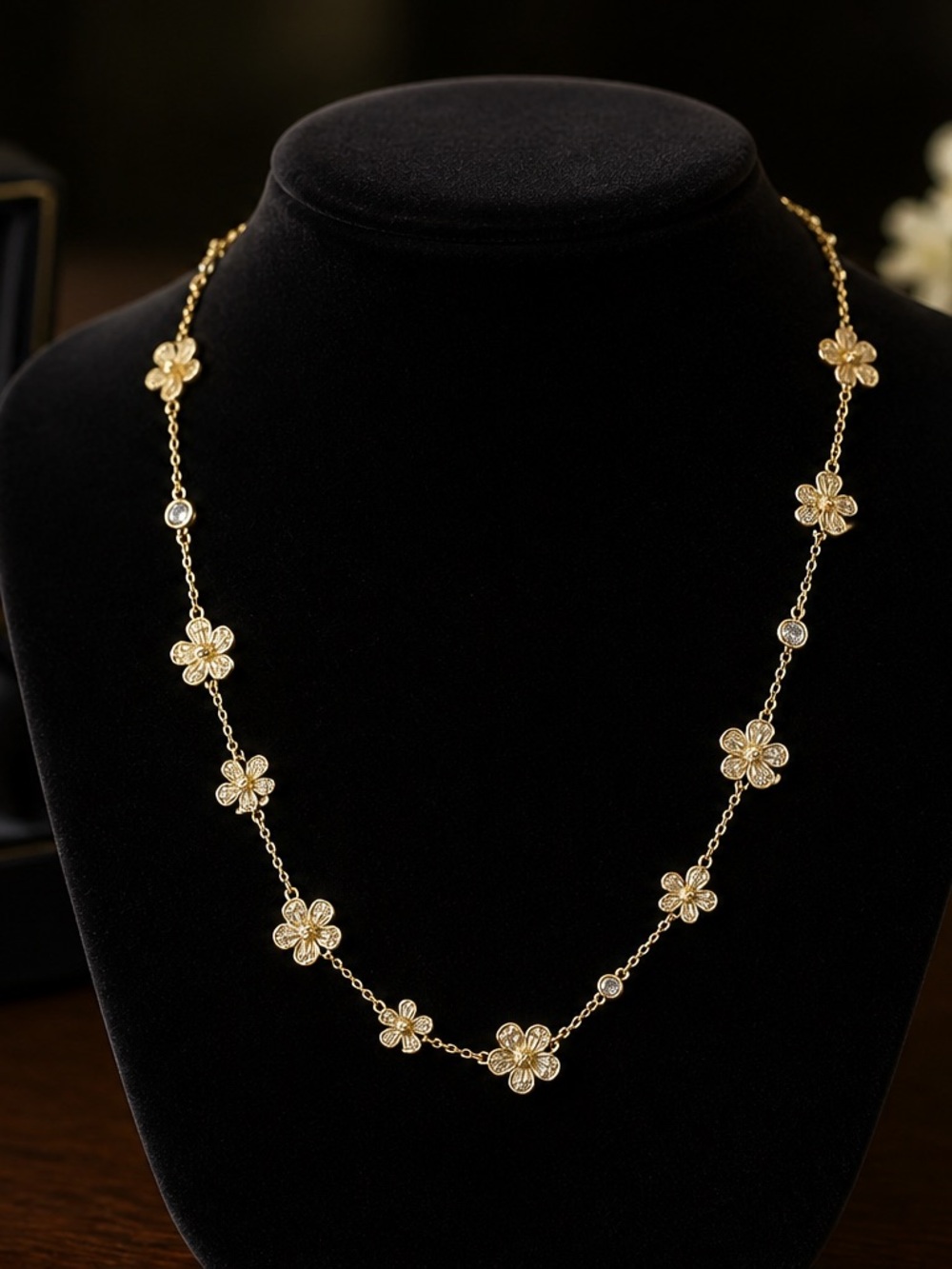 kate spade Gold Floral Station Necklace